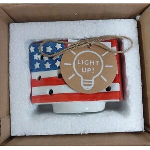 Mudpie ~ American Flag Light Up Sitter ~ New